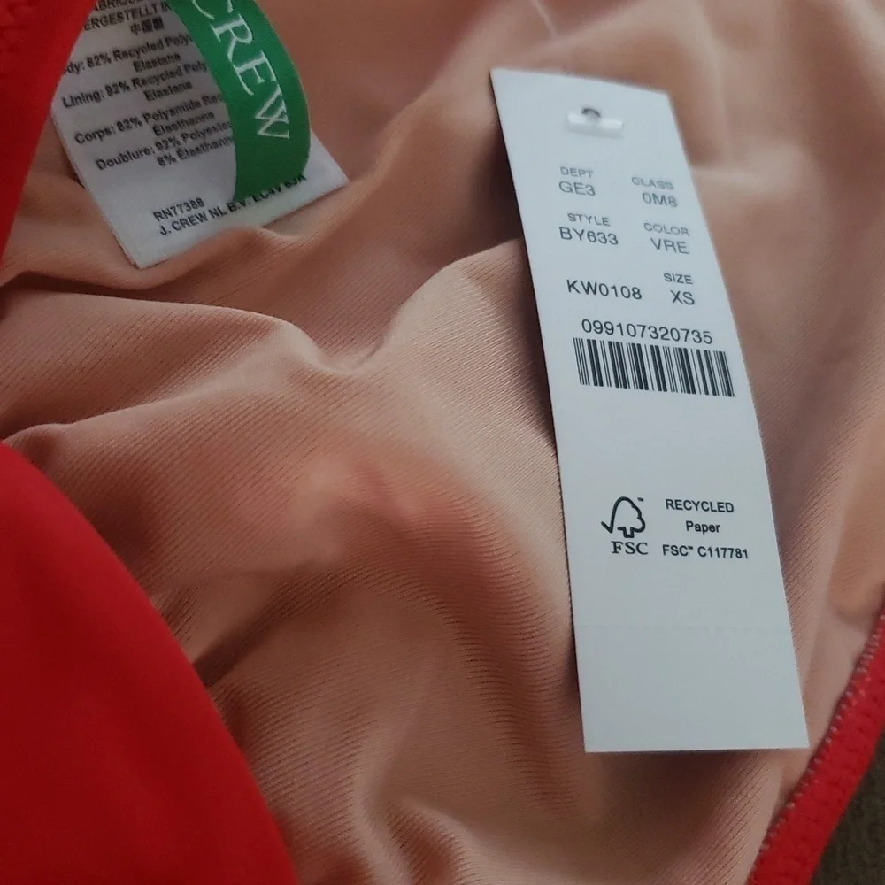 New J. Crew Cruisewear 2 Piece Bikini Color Block Halter Top Size XS